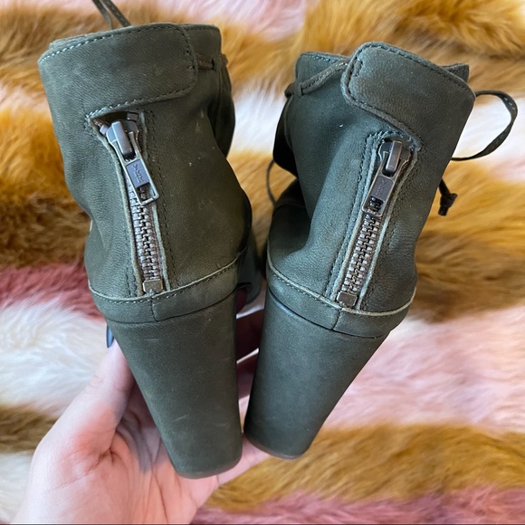 Seychelles Green Suede Triple Threat Booties - Picture 5 of 10